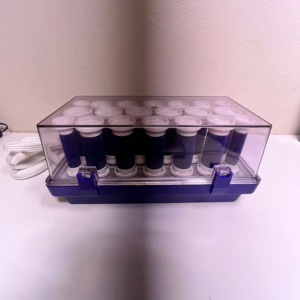 Clairol K-40 Aqua-Curl Steam Hairsetter Blue 20 Velvety Rollers Vintage 1992 - Picture 13 of 16